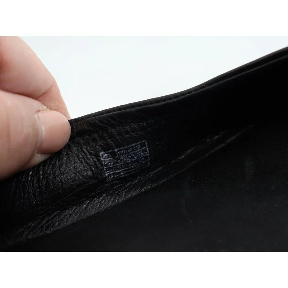 Fitflop Women F-Pop Ballet Flat Size 5 Slip On Toning Ballet Shoe Black Leather